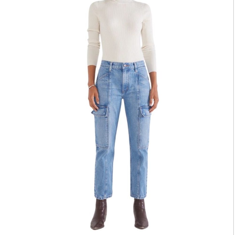 NWT Etica Jeans Pax Midrise Cargo Cold Water Sizs 27 Organic Cotton